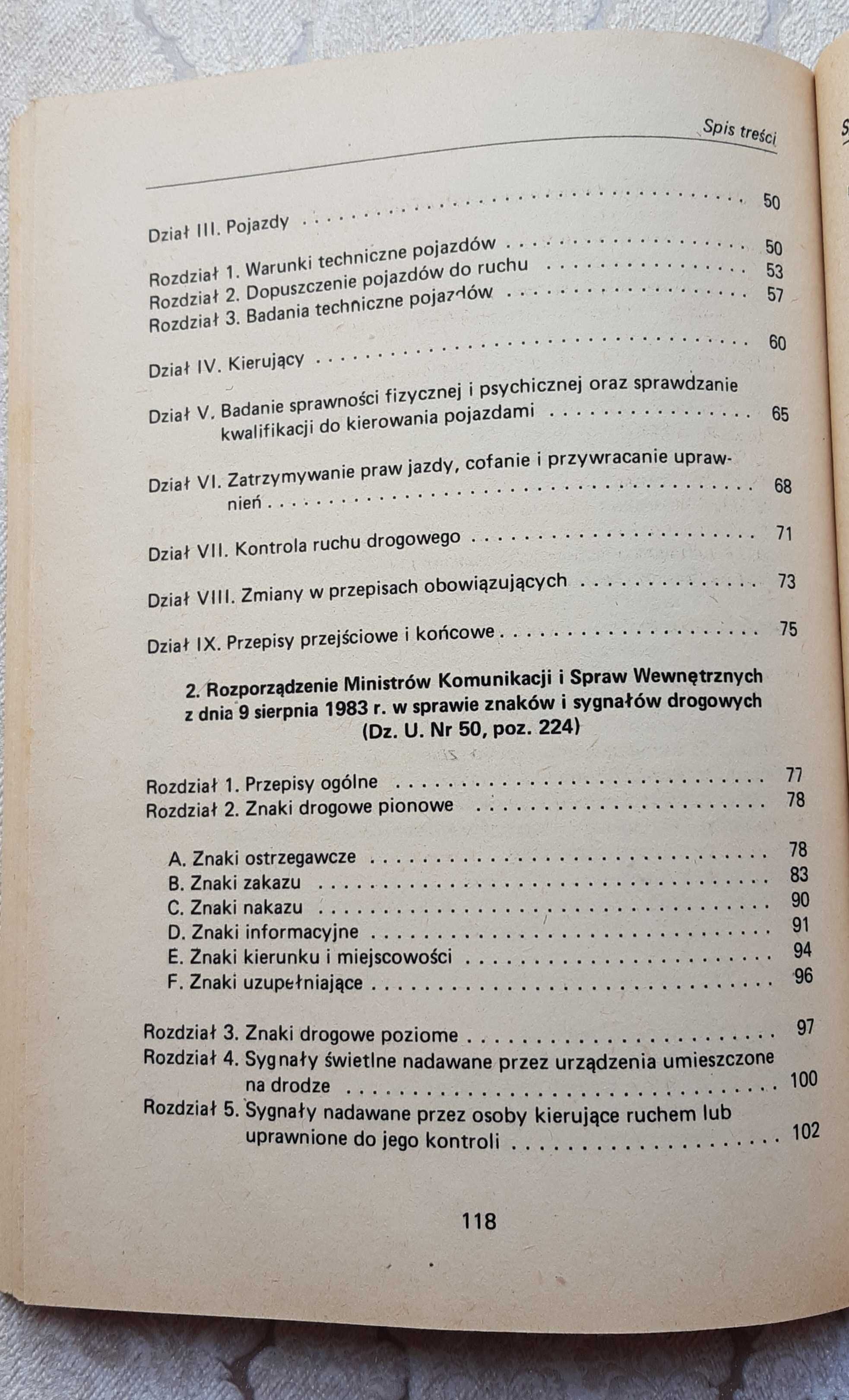 Książka "Prawo o ruchu drogowym kodeks drogowy 1984"