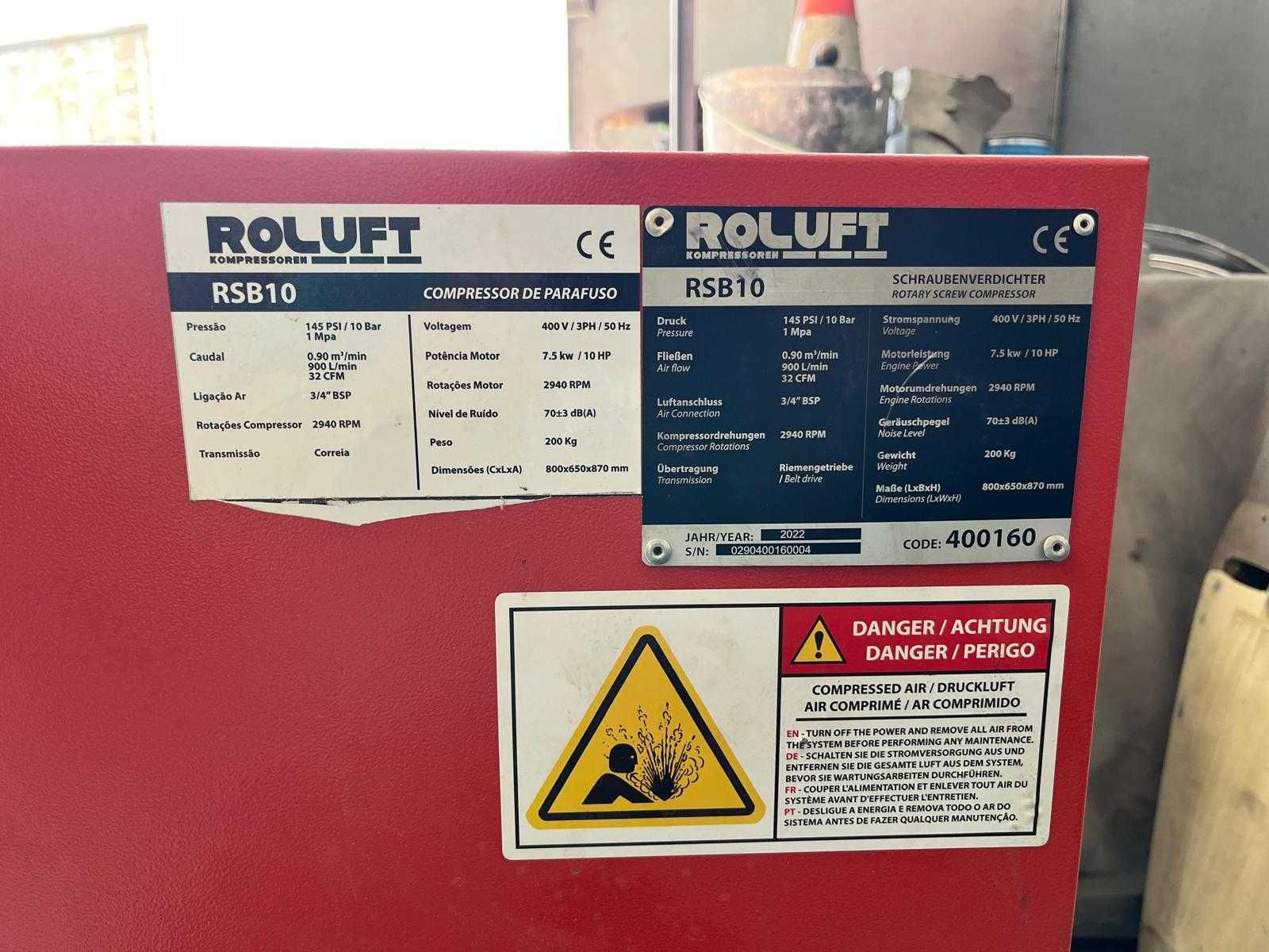 Compressor parafuso de 7,5kv mais balão 270l