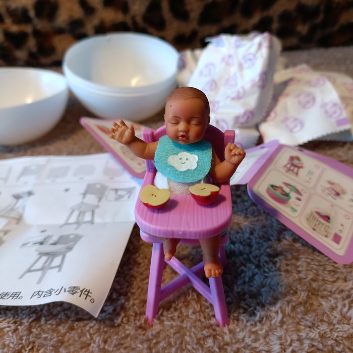 My mini baby seria 2 , zestaw z fioletowym krzesełkiem lalka laleczka