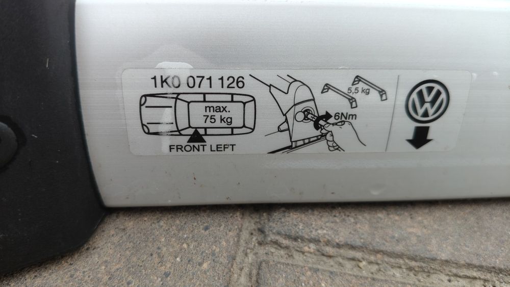 Bagażnik dachowy VW Golf VI, belki dachowe