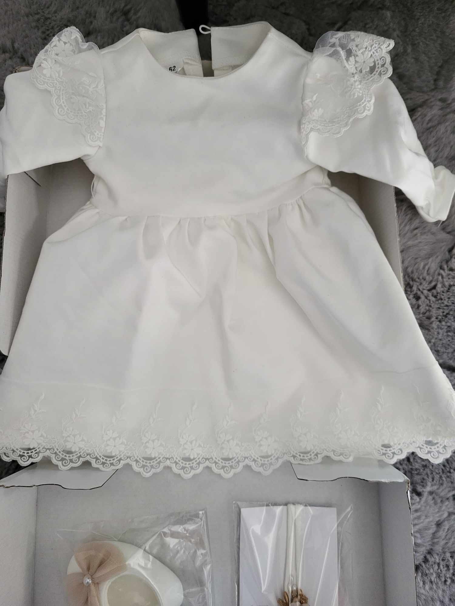 Śliczne ubranko sukienka do chrztu, Noeli Matylda, rozmiar 62