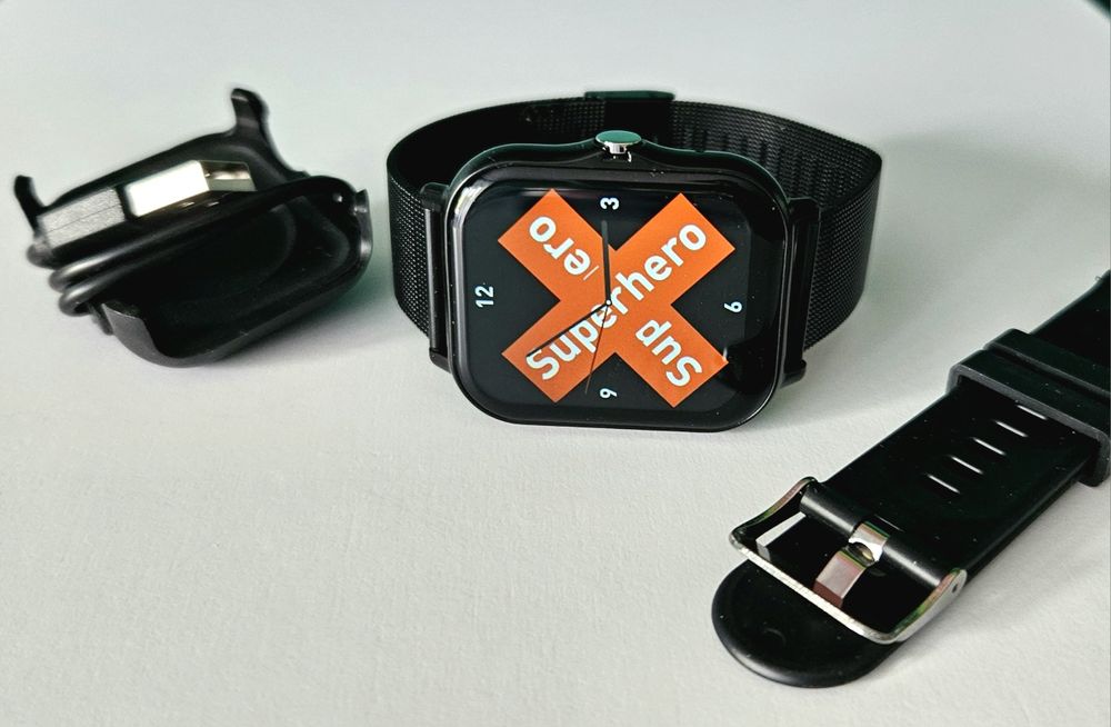 Smartwatch Czarny Zegarek Bransoletka i Pasek Silikonowy