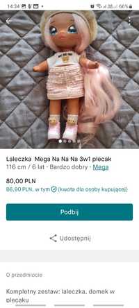 Laleczka Mega NaNa Na 3w1 plecak