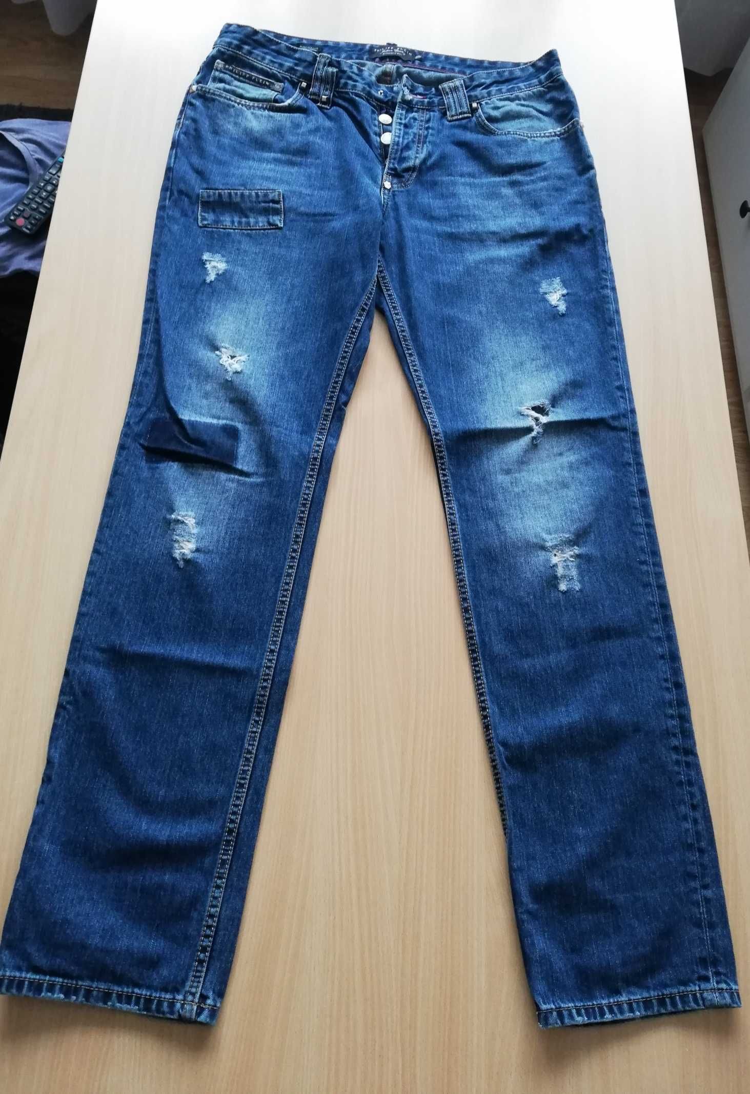 Philipp Plein Indian Cowboy jeansy męskie z dziurami rozmiar 36