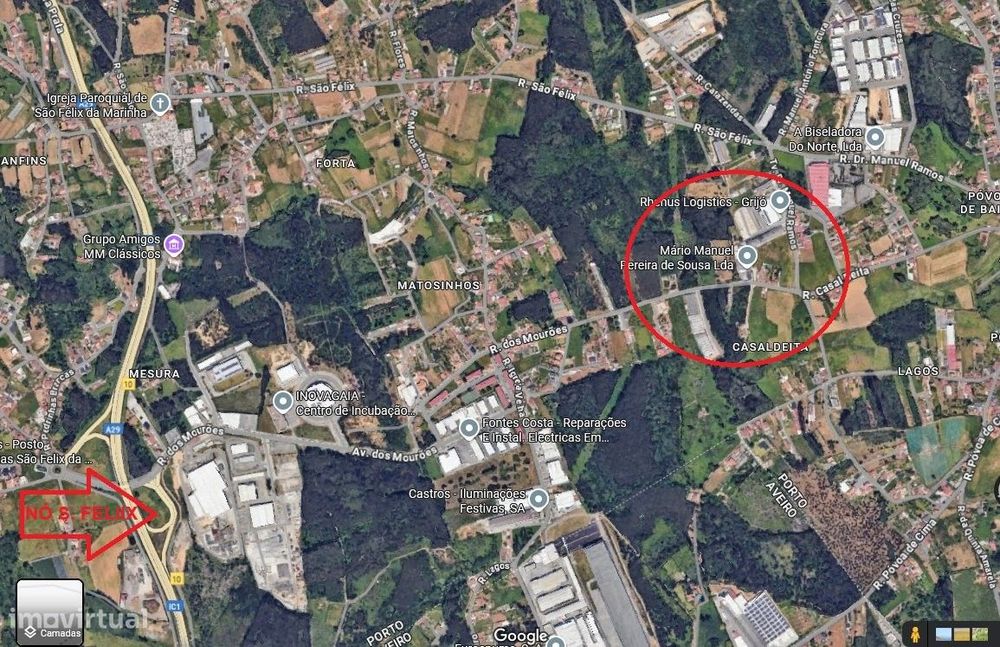 Terreno industrial 7.000m2 na Zona industrial Grijó/S. Félix/Serzedo.