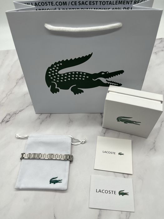 Bransoleta Meska Lacoste Metropole Nowa Srebrna
