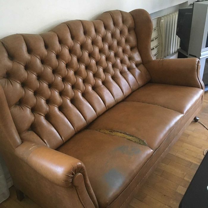 Kanapa, sofa pikowana Chesterfield zabytkowa