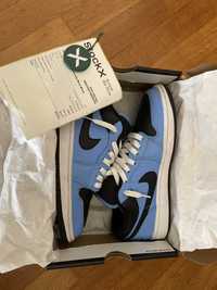 air jordan 1 low unc black tamanho 42