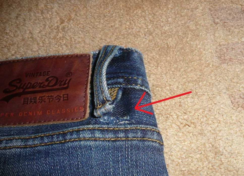 Spodnie dżinsy SUPERDRY W34/L34=46,5/113cm jeansy