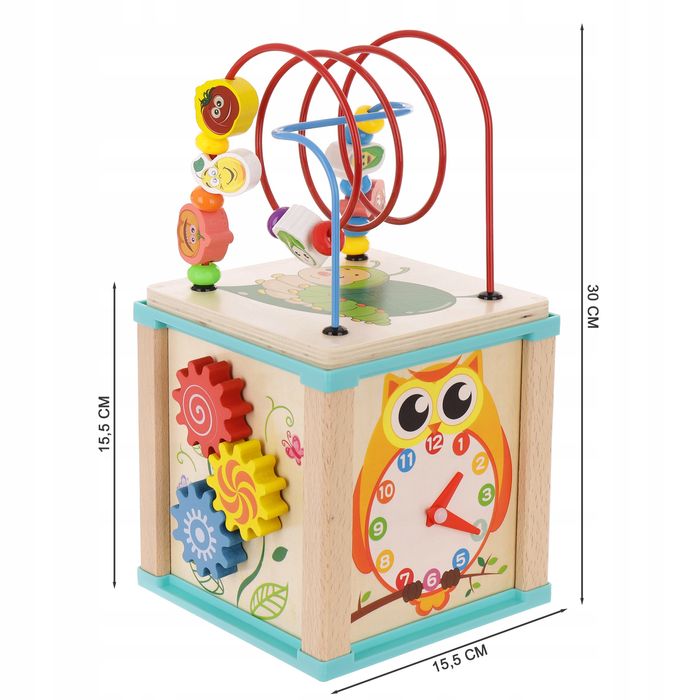 lt332 kostka montessori drewniana przeplatanka labirynt mula