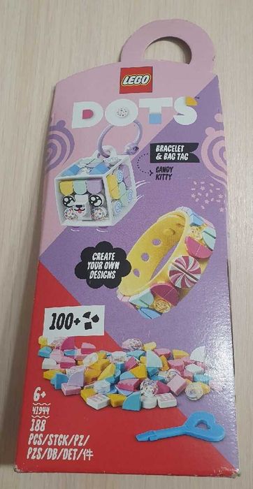 LEGO DOTS 41944 Kot Cukierek – Breloczek i Bransoletka (188 elementów)