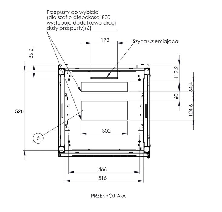 Szafa stojąca 24U 600x600 Wewnętrzna Beta Light BETAL-24U-66-B-DS