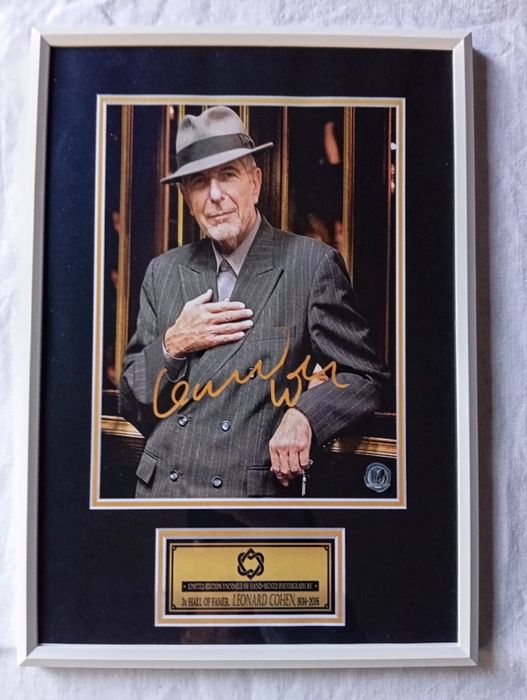 Moldura Singer Leonard Cohen com Autógrafo (A4)