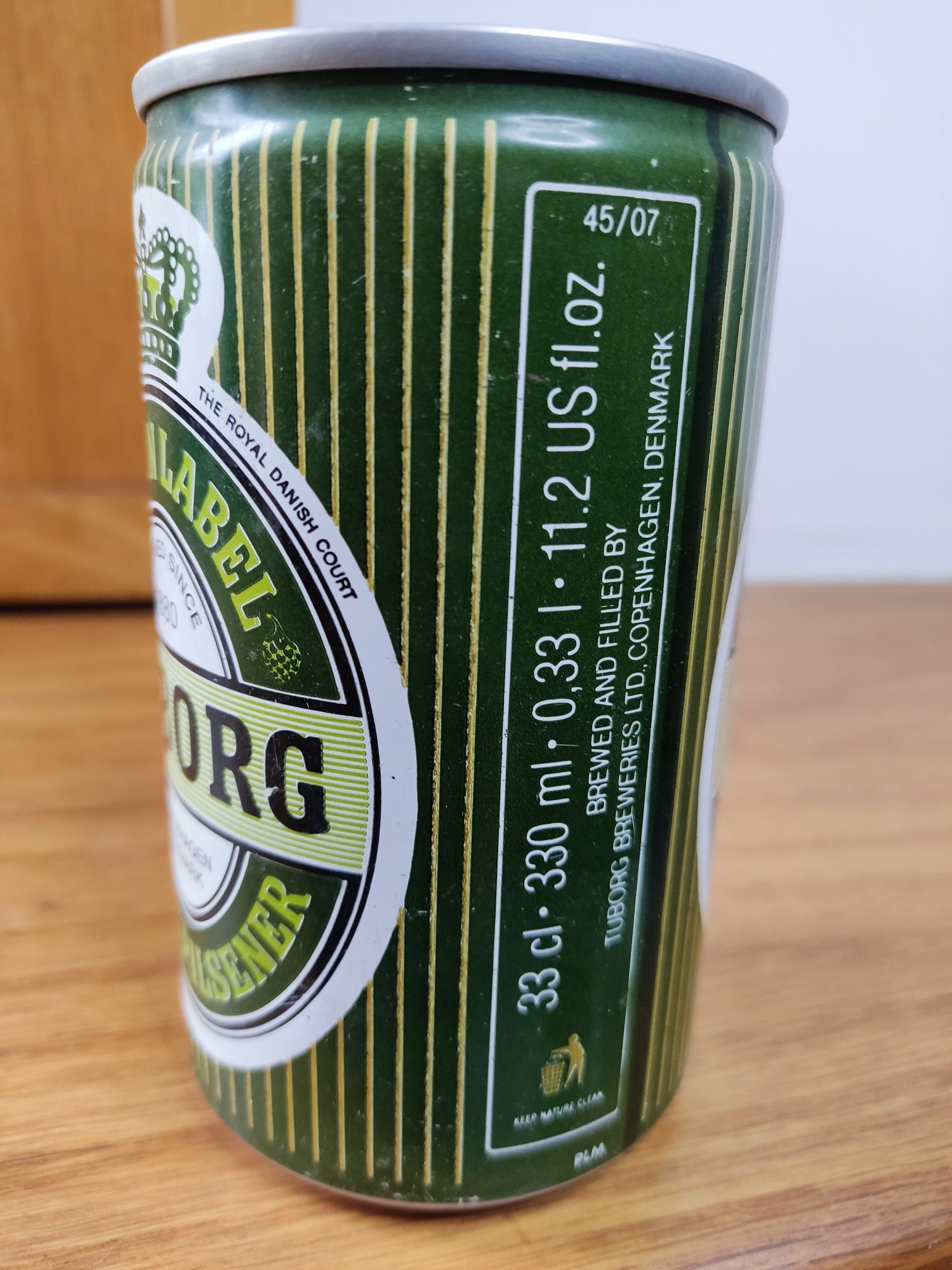 Lata de cerveja Tuborg, antiga