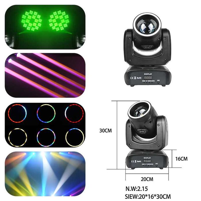 Ruchoma głowa KRYMIX LED 200W LED MINI SPOT BEAM DJ Zespół Event Stage