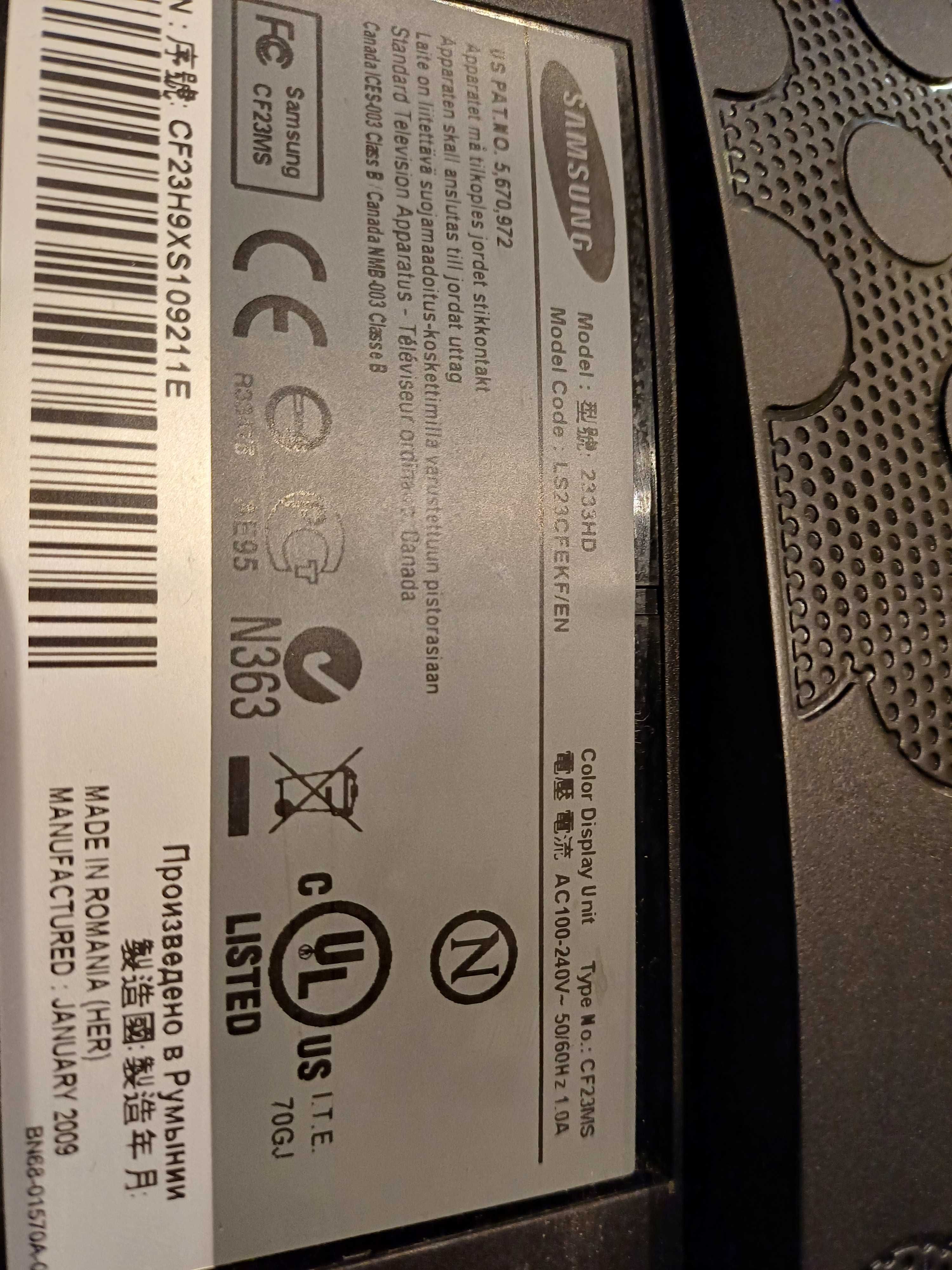 Monitor 23cale Samsung SyncMaster 2333HD z TV wbudowanymi głośnikami