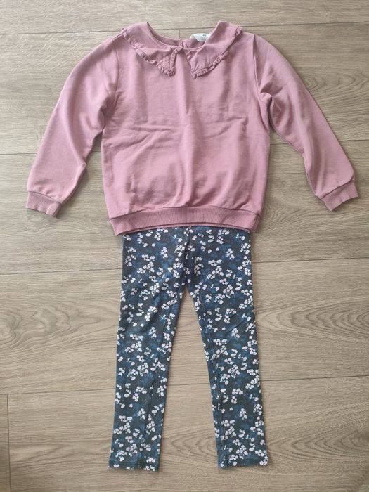 Zestaw H&M bluza + spodnie tregginsy 128/134