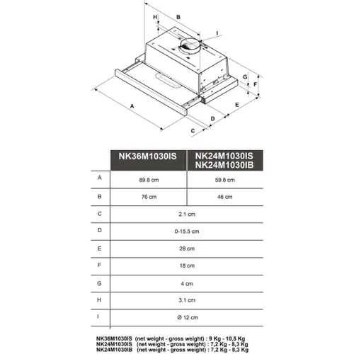 Витяжка телескопічна Samsung NK24M1030IB