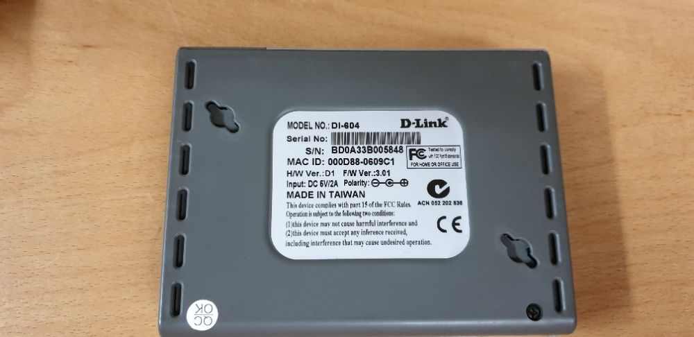 D-Link DI-604 Cable/DSL Router, 4-Port Switch