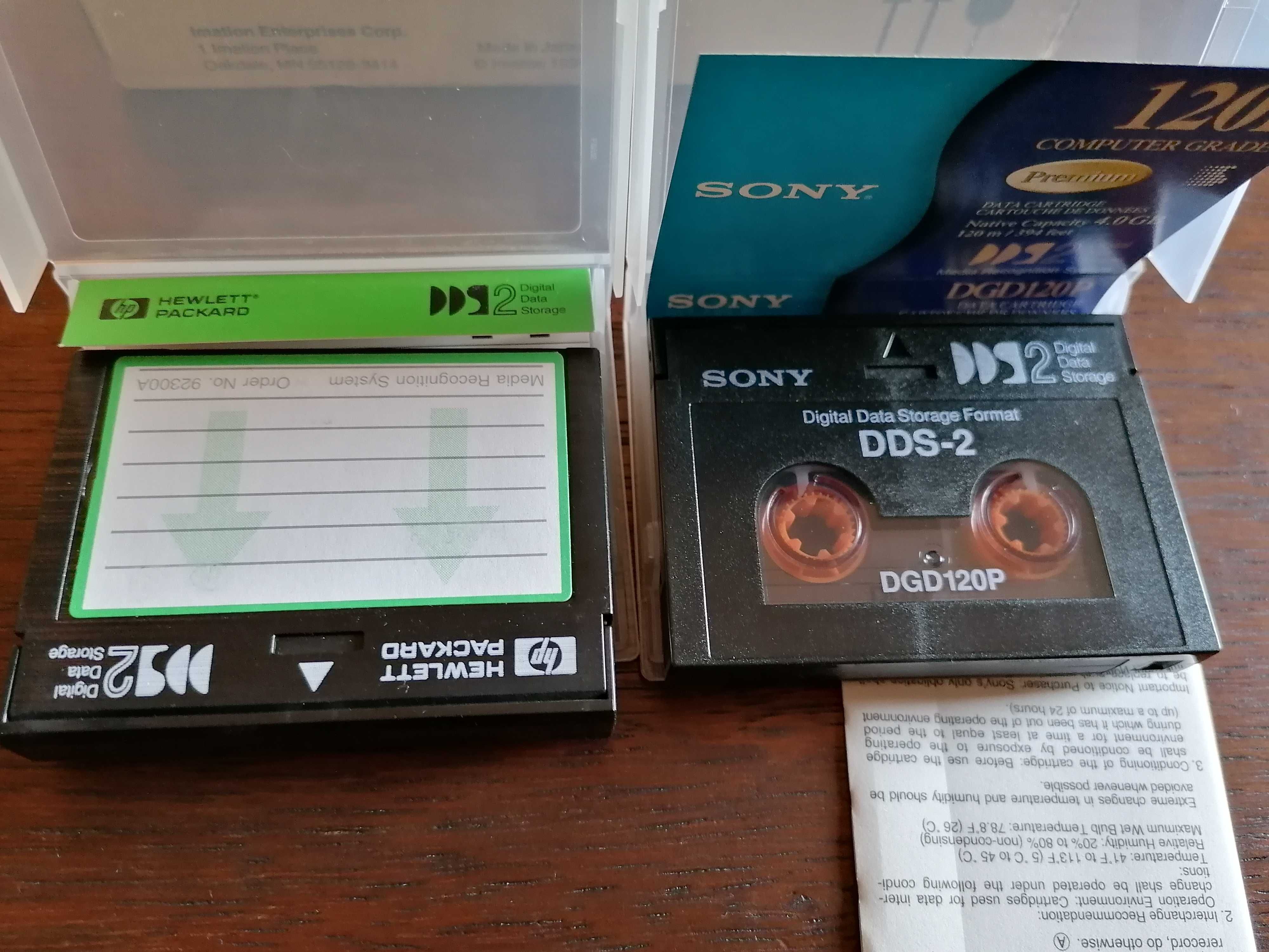 9 cassetes DDS-120 Data Tape, 7 Imation + 1 HP + 1 SONY