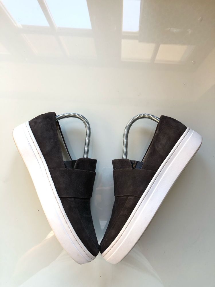Vagabond Camille 37 zamszowe buty wsuwane slip on ciemny braz khaki