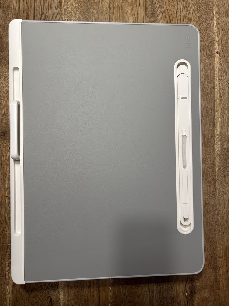 SAIJI stolik pod laptopa, stolik do łóżka z lampą LED