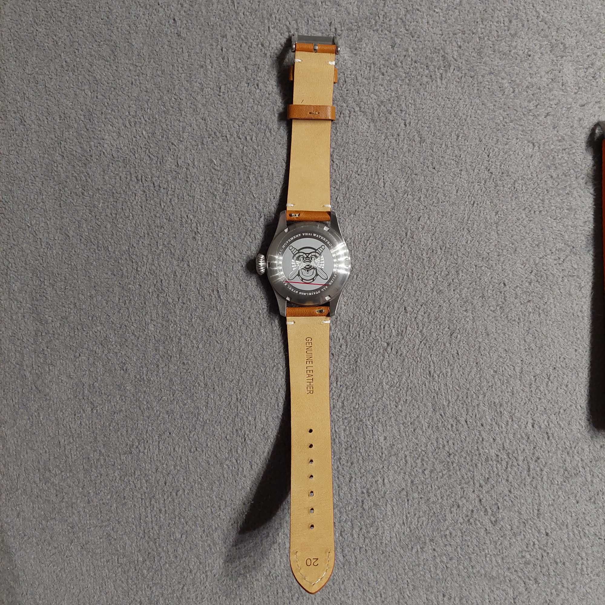 # zegarek Steelflier Pilot 1903, szafir, dwa paski, box - NOWY #