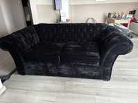 Sofa czarna welur glamour