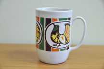 Kubek Chodzież ludowy bajkowy PRL polska porcelana Vintage