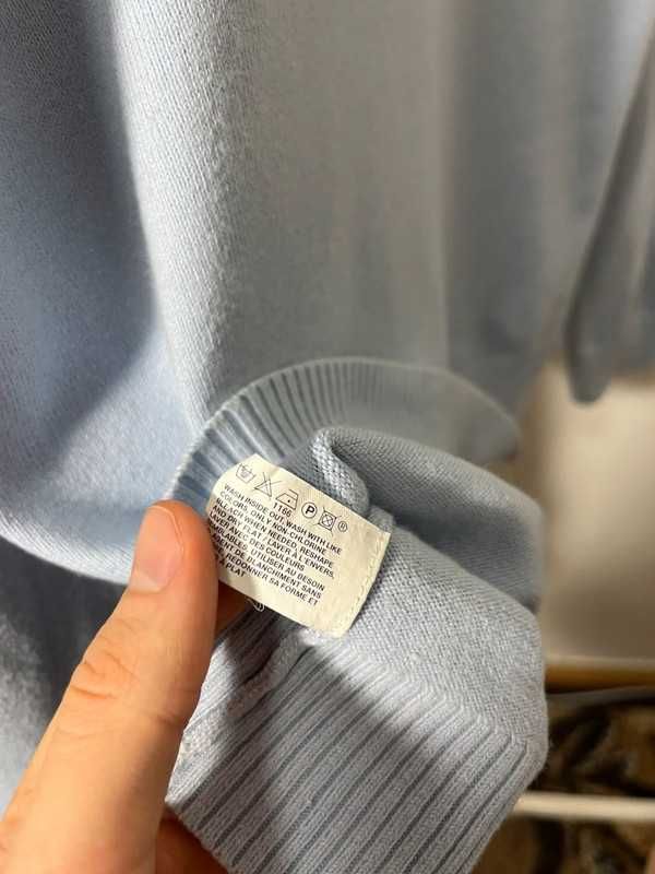GAP męski jasnoniebieski sweter w serek z kaszmirem