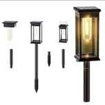 Lampy Solarne Led Ogrodowe Wbijane Latarenki Ciepła Biel IP65 Mocne