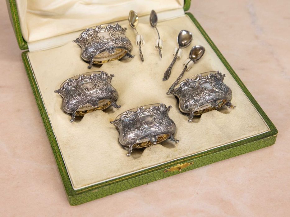 Антикварні сільнички, солонки, серебро, срібло, посеребрение. Франція