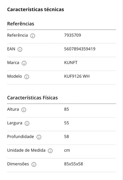 Arca congeladora vertical kunft