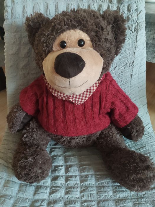 Maskotka Miś w sweterku.