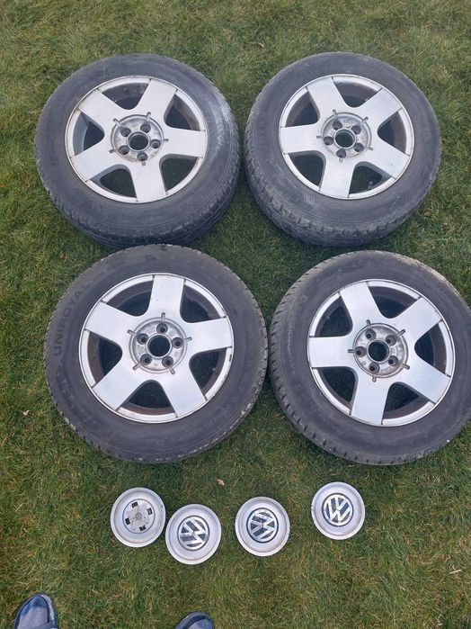 Felgi Aluminiowe 5x100 R15 z oponami, oryginał VW.