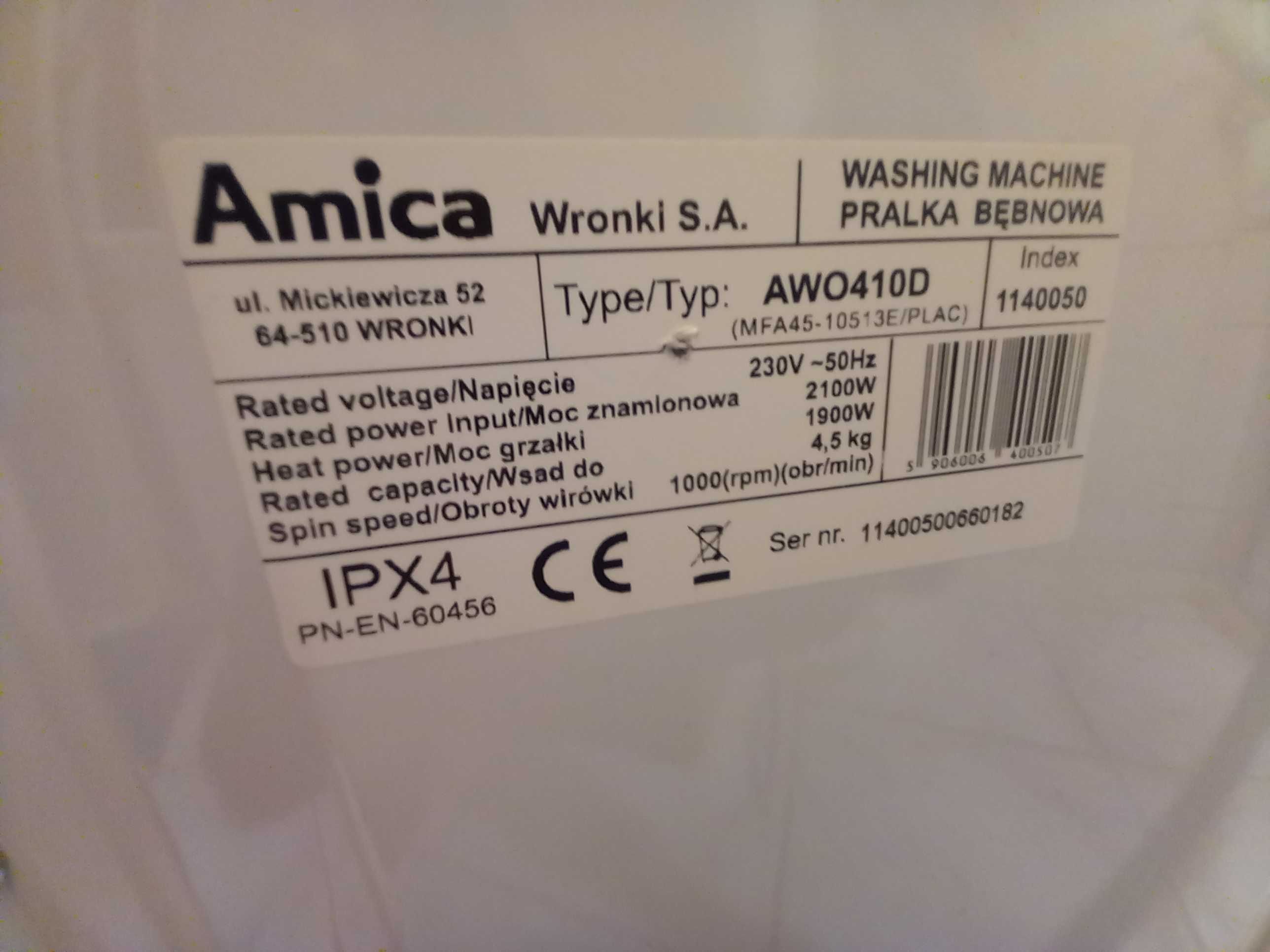 Sprzedam pralkę Amica AWO410D