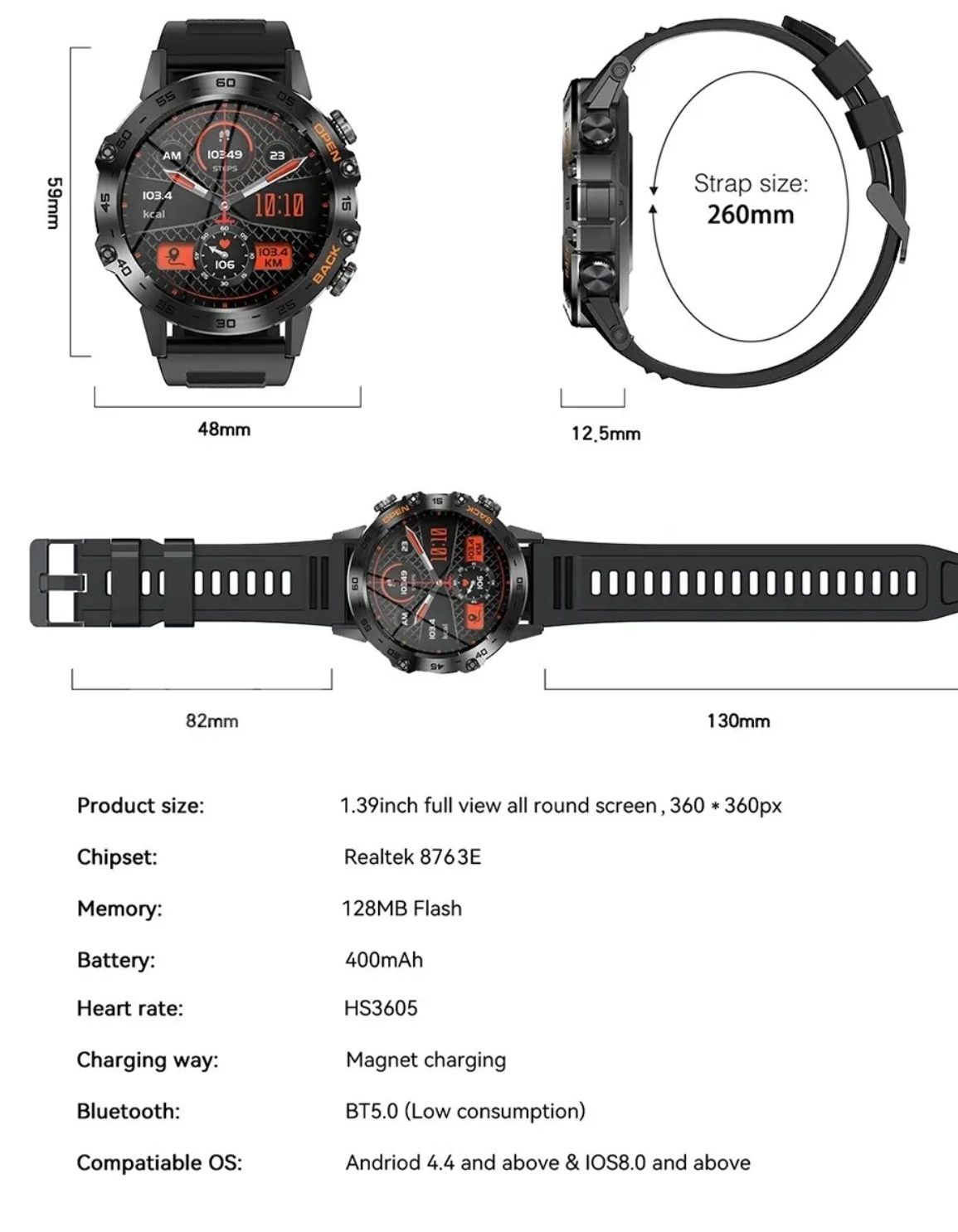 Zegarek smartwatch MELANDA/inteligentny/prezent na walentynki