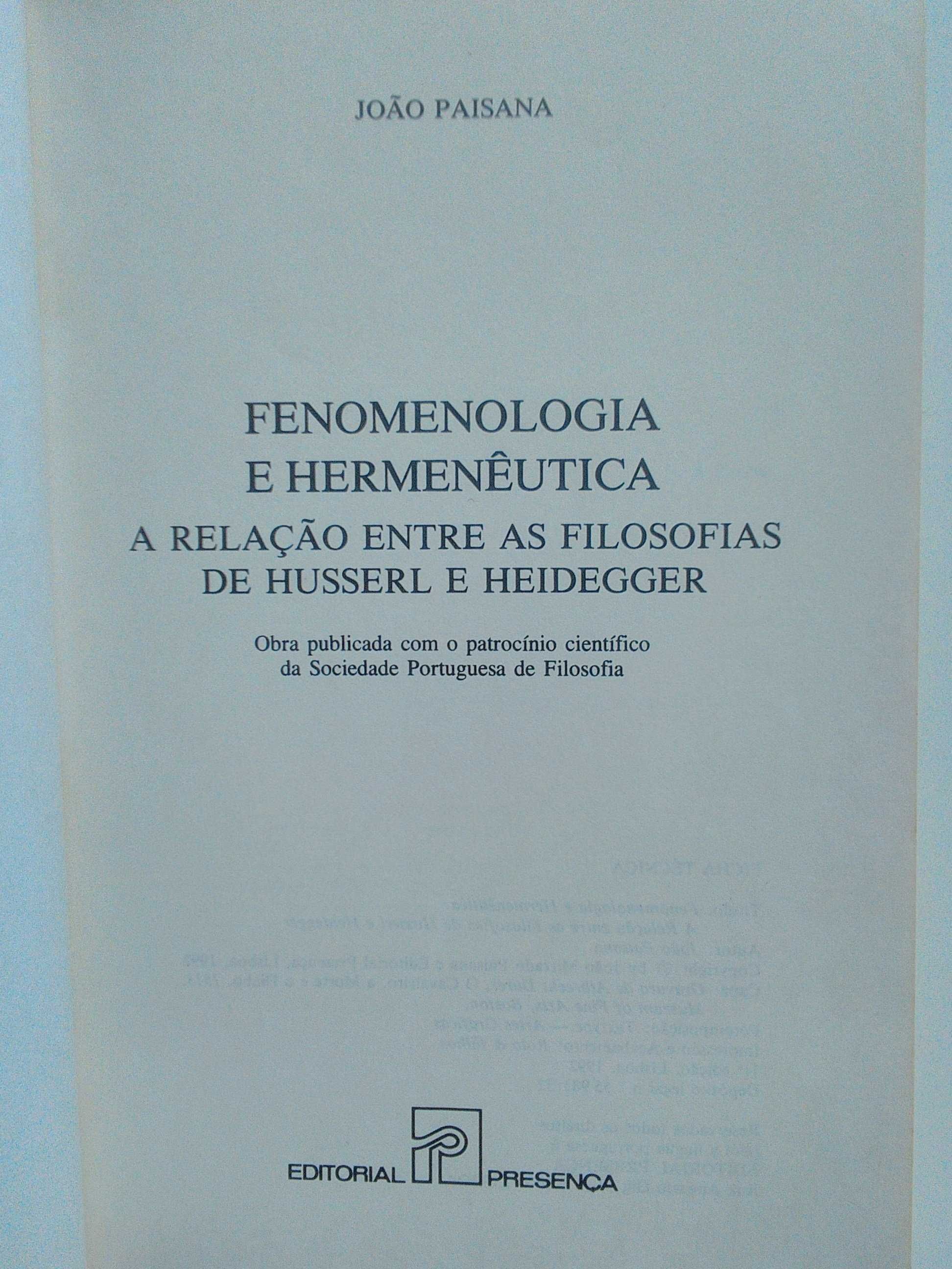 Fenomenologia e Hermenêutica por João Paisana