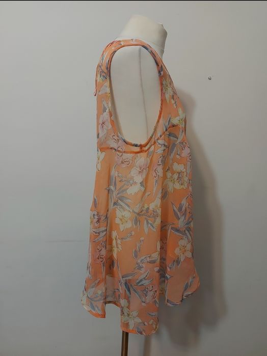 Lekka Przewiewna bluzka damska z dłuższymi bokami Peacocks 46 XXXL