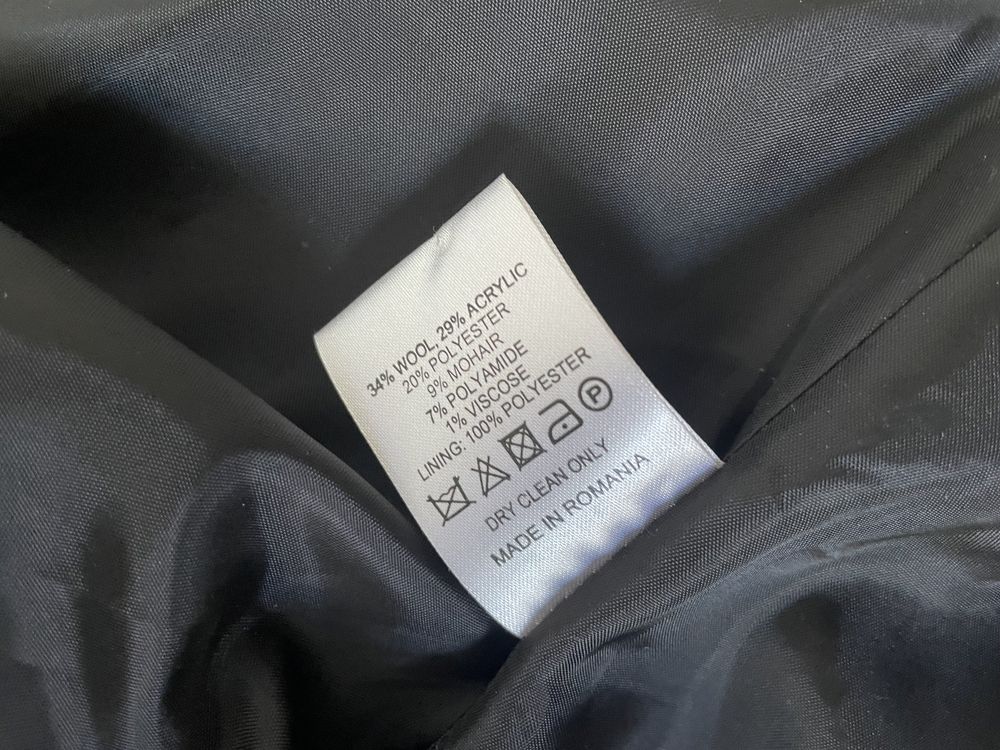 Asos, płaszczyk oversize, 36/38 z wełna, krata