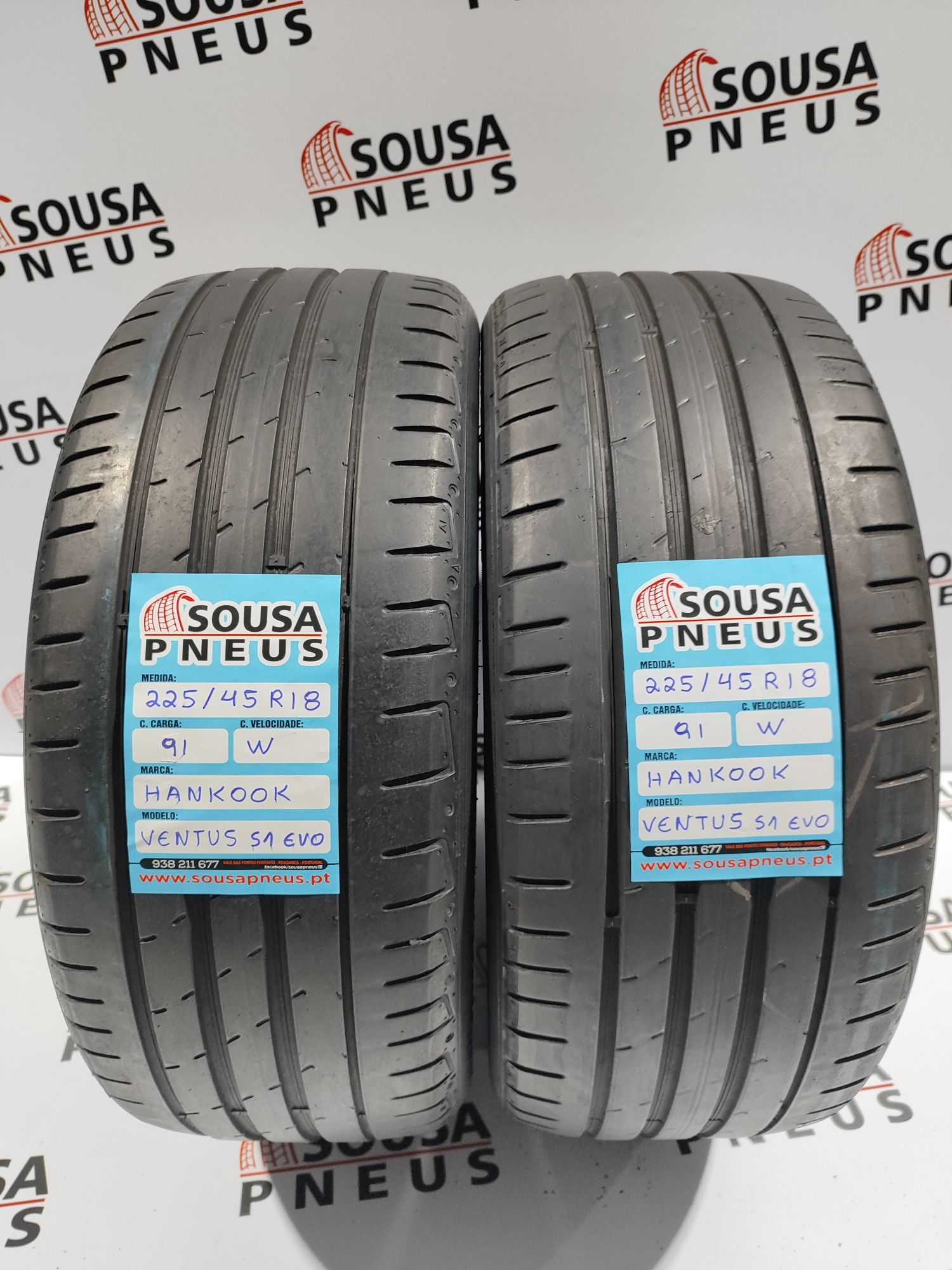 2 pneus semi novos 225-45R18 Hankook - Oferta dos Portes