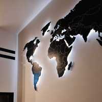 Mapa świata podświetlana LED