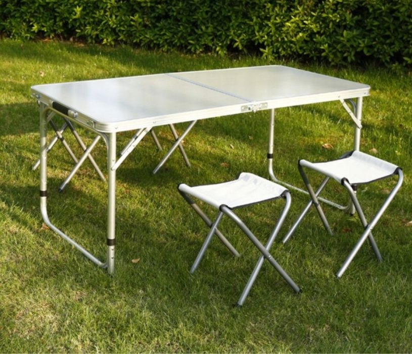 4x Krzesło Stolik Składany Zestaw Cateringowy Turystyczny Ogrodowy