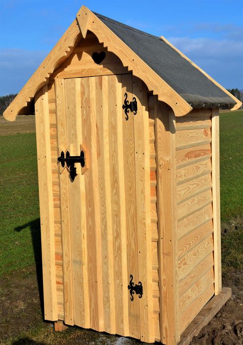 toaleta drewniana ogrodowa WC na działkę budowę wychodek sławojka