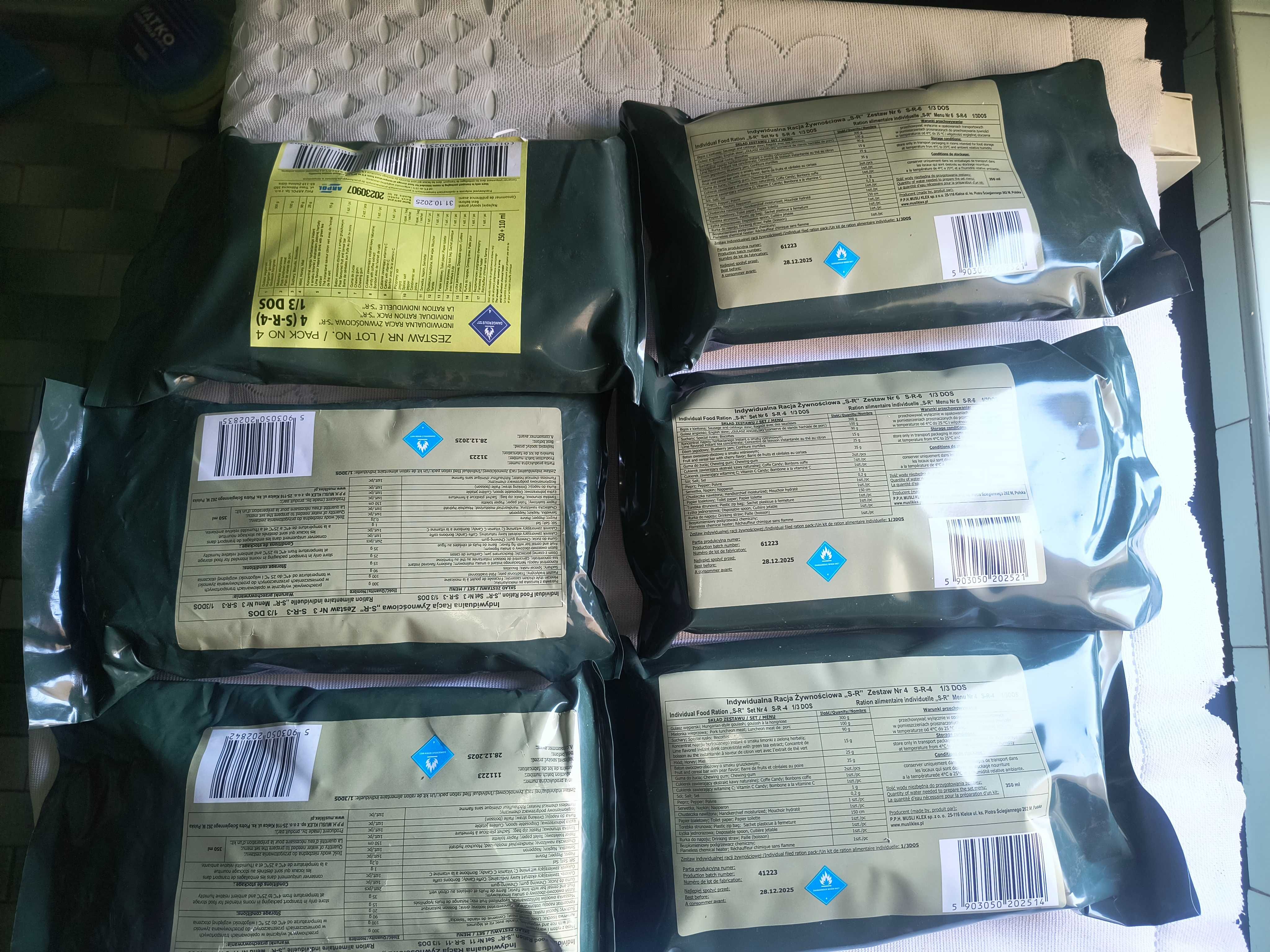 Racje wojskowe SRG 1/3 Dos 6 sztuk