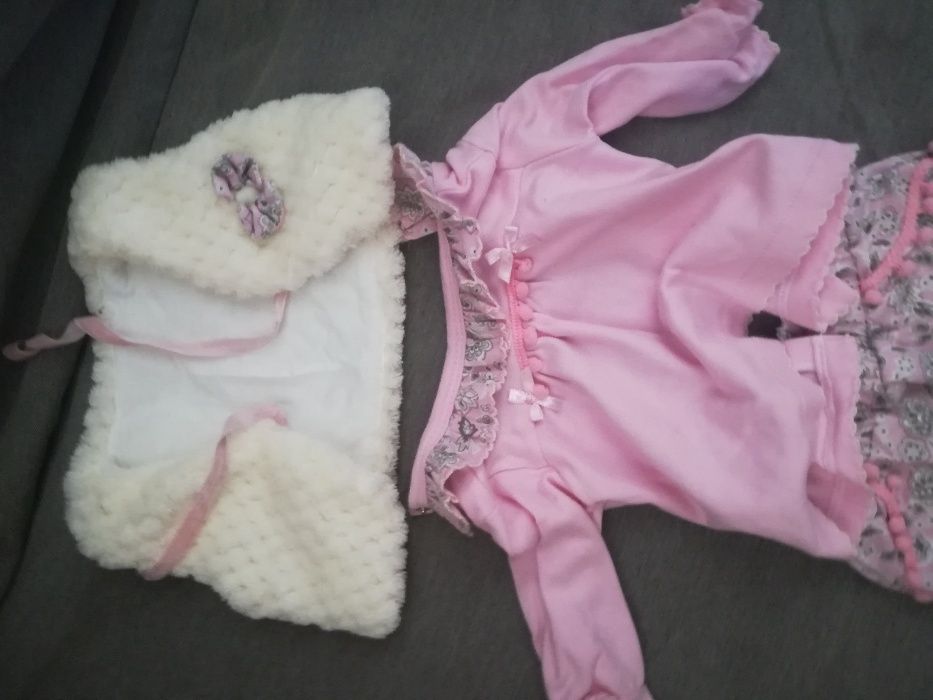 Conjunto calças + camisola + casaco tamanho 0-3 meses