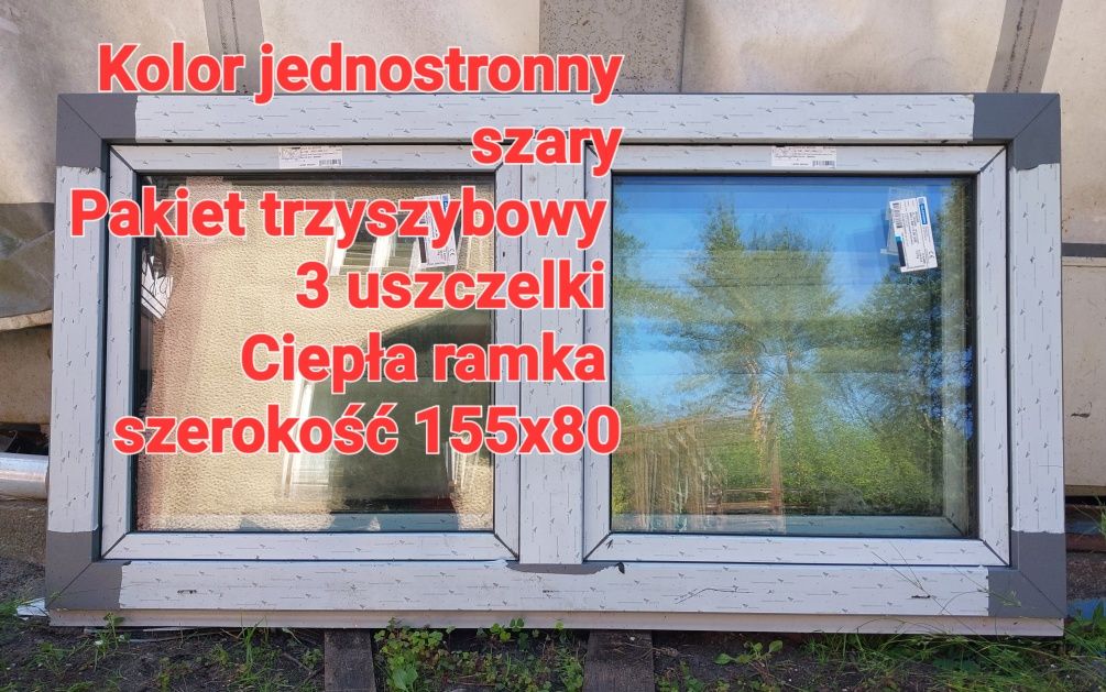 Okno Veka Jednostronny orzech 3 szybowe Ciepła ramka  70x70