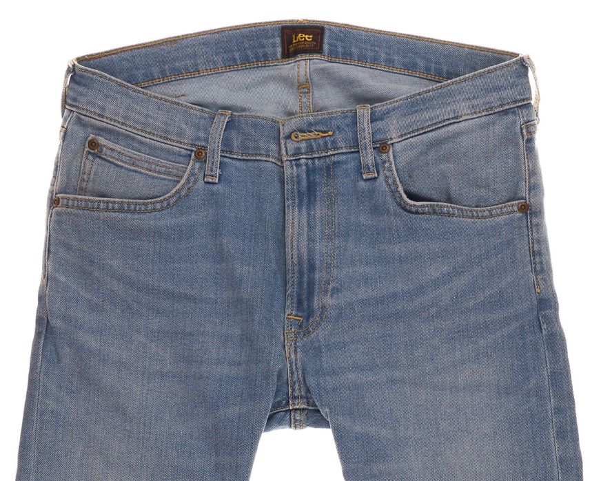 Spodnie Lee Luke Slim Tapered W30 L32 Męskie Light Blue Zip Fly