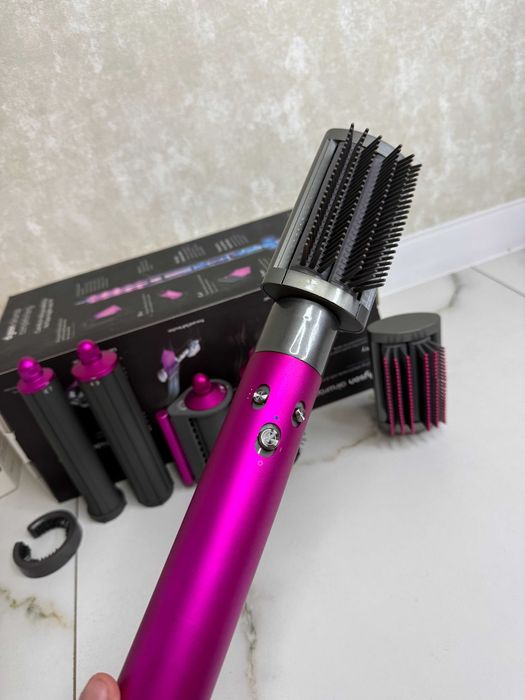 Стайлер для волосся Dyson Airwrap Complete Long 6 насадок | фуксія
