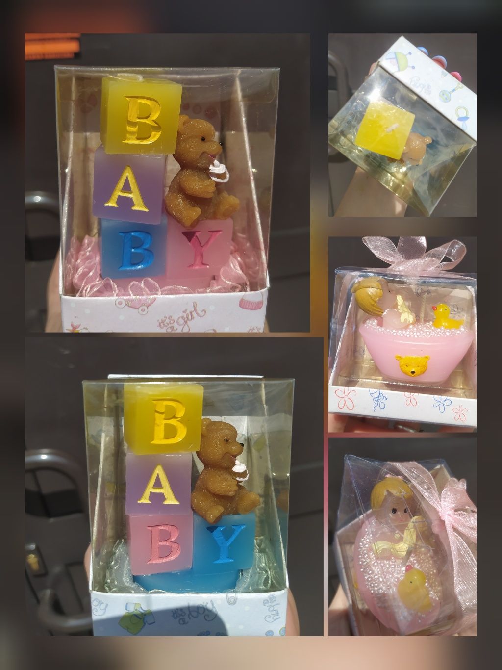 Świeczka ozdobna, baby shower